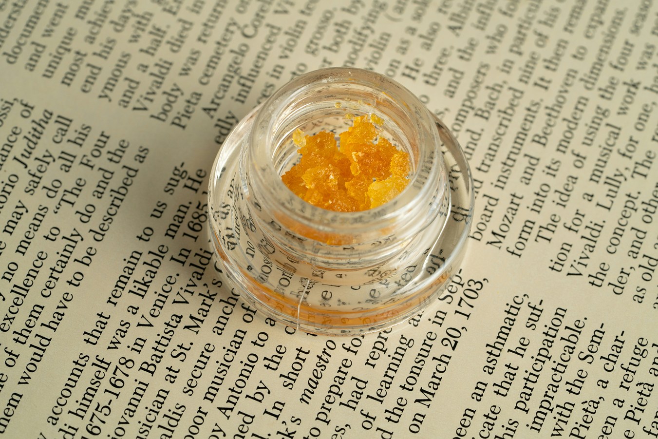 Cannabis concentrate sitting on book