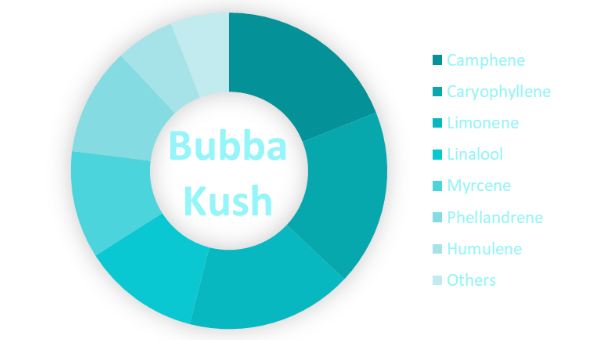 pie chart of Bubba Kush terpenes